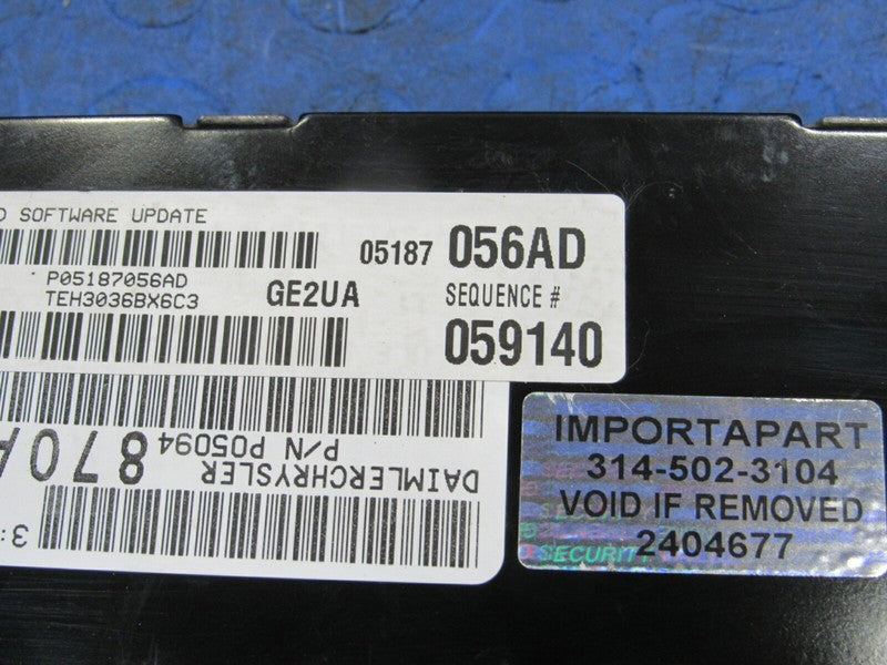 PROGRAMMED PLUG & PLAY 07 Jeep Commander 5.7L ECU ECM PCM 05187056AD 0