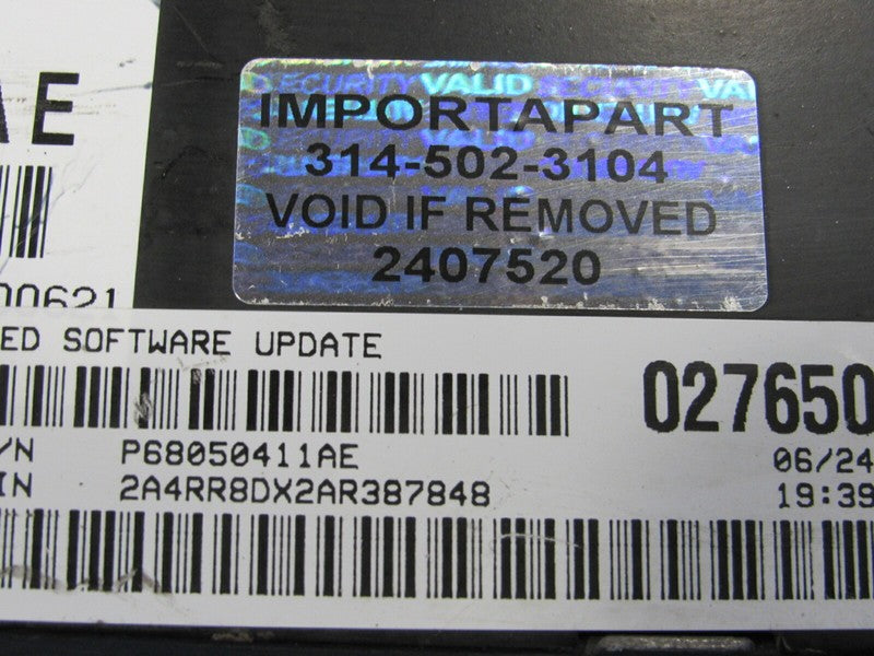 10 Caravan T & C 4.0 ECU ECM PCM Engine Computer Control 411 68050411A