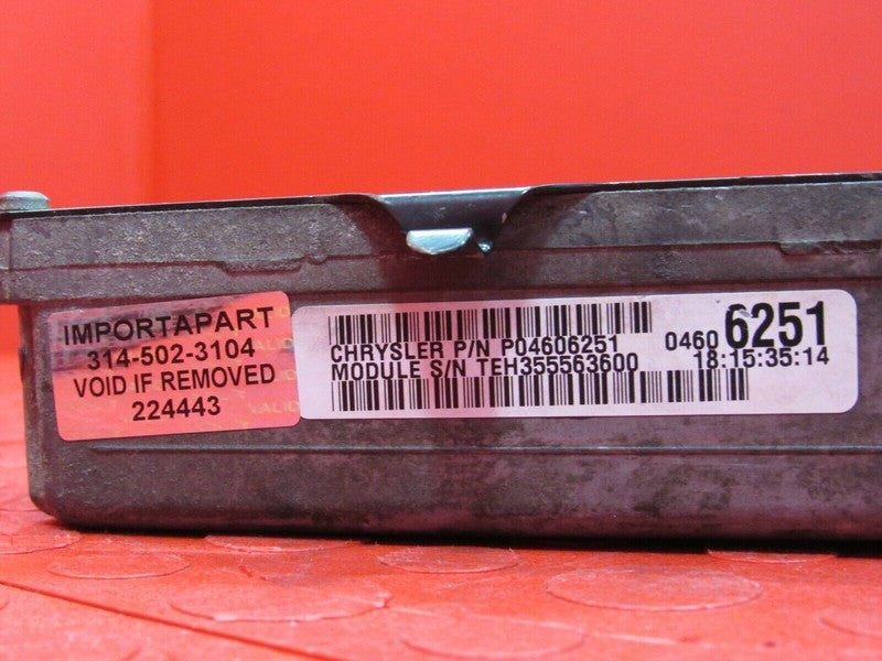 96 Stratus Breeze 2.0L ECU ECM PCM Engine Control Computer 04606251 25