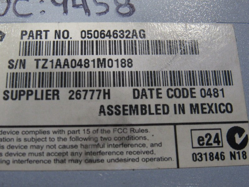 11-14 Charger 300 8.4" UConnect Radio Display Touch Screen OEM With Co