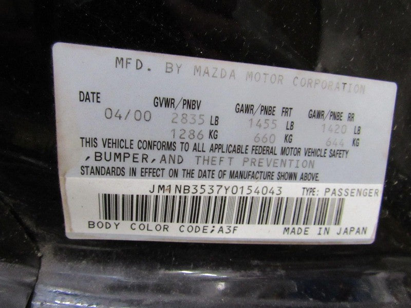 99-00 Mazda Miata MX-5 AC A/C Heater Climate Control Panel