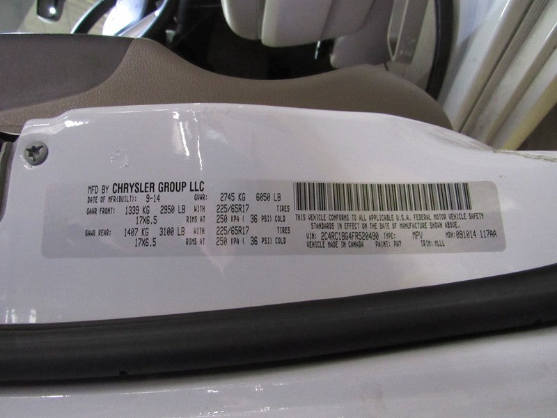 11-16 Town & Country Right RH Passenger Side Power Door Mirror White K