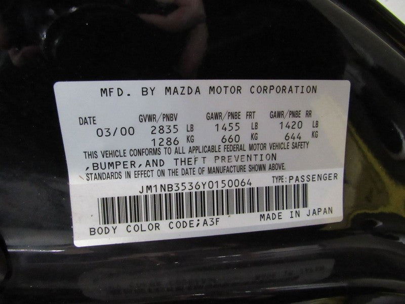 99-05 Mazda Miata MX-5 Right RH Passenger Power Door Mirror Brilliant 