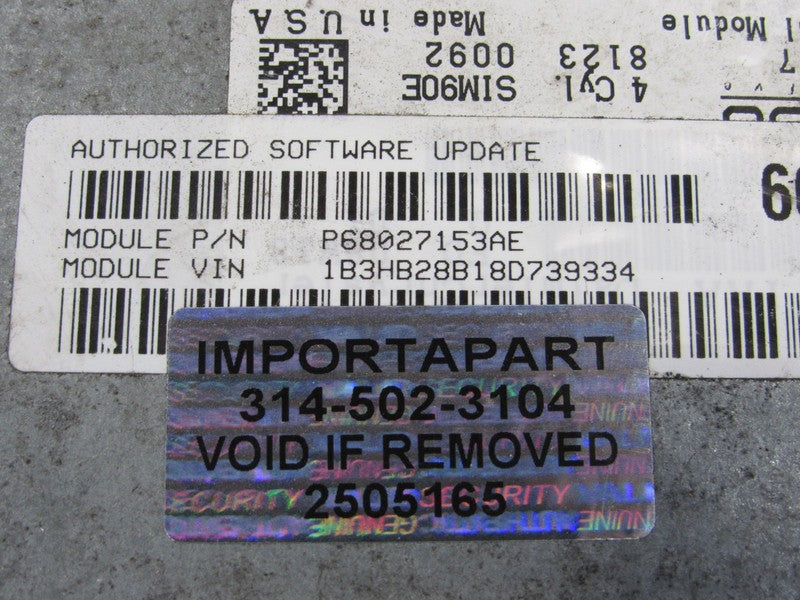 PROGRAMMED PLUG & PLAY 08 Dodge Caliber 2.0L CVT ECM 68027153AE 153 PR