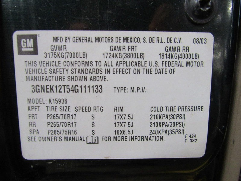 03-05 Avalanche Escalade ABS Anti Lock Brake Pump P/N 13354738