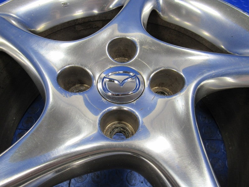 01 Mazda Miata SE Polished 5 Spoke Twist 16x6.5 OEM Wheel 4x100 +40 NB