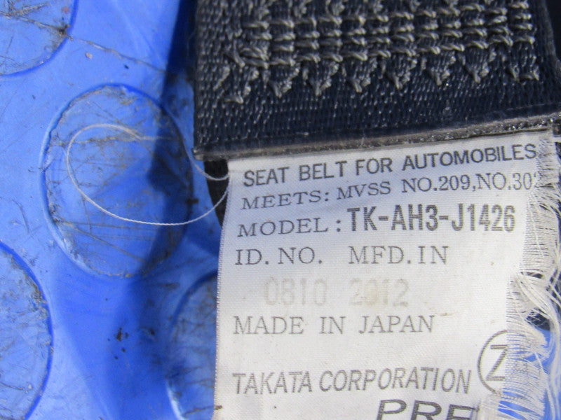12-16 Honda CRZ CR-Z Left Driver Dark Gray Seat Belt Retractor Pretens