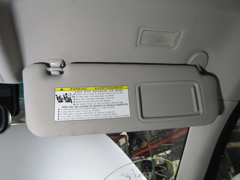 07-09 Lexus LS460 Right RH Passenger Side Gray Cloth Sunvisor Sun Viso