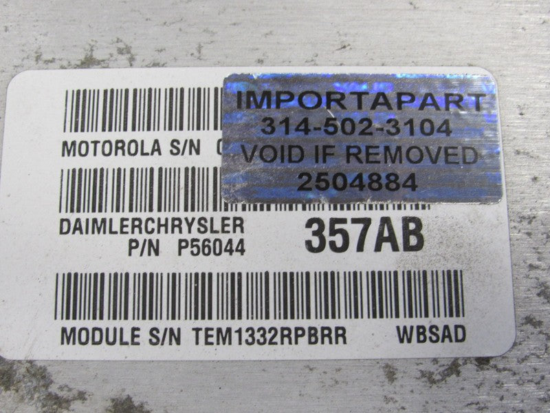 PROGRAMMED PLUG & PLAY 02 Grand Cherokee 4.0L ECM 56044357AB 357 PROG 