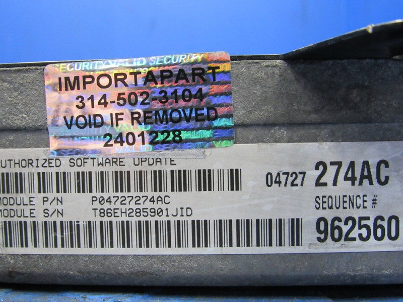 PLUG & PLAY 00 Caravan Voyager 2.4L Engine Computer ECU 04727274 PROG 
