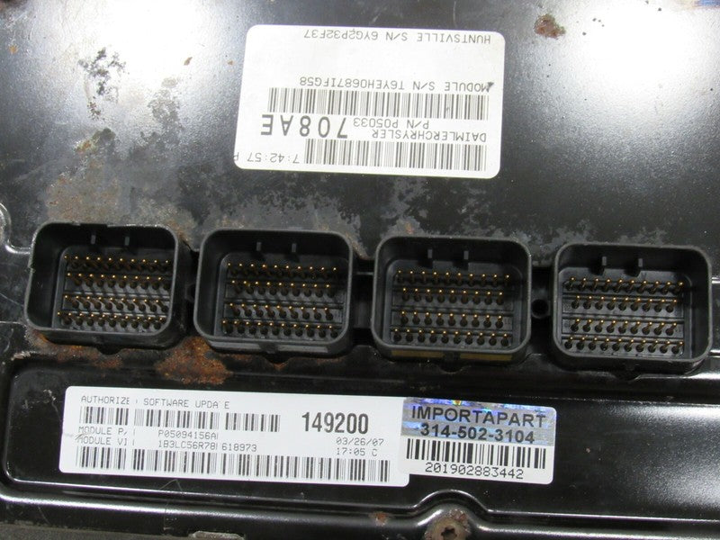 PROGRAMMED PLUG & PLAY 07-08 Sebring Avenger ECM Computer 05094156AI 1