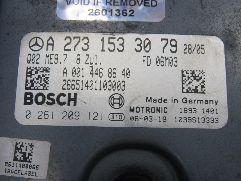 07-08 Mercedes GL450 X164 ECU ECM PCM Engine Computer UNLOCKED 273 153