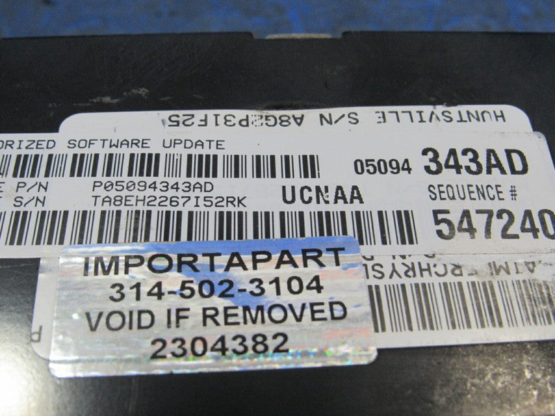 08 Dodge Ram 1500 4.7L AT ECU ECM PCM Engine Computer 343 05094343AD 4