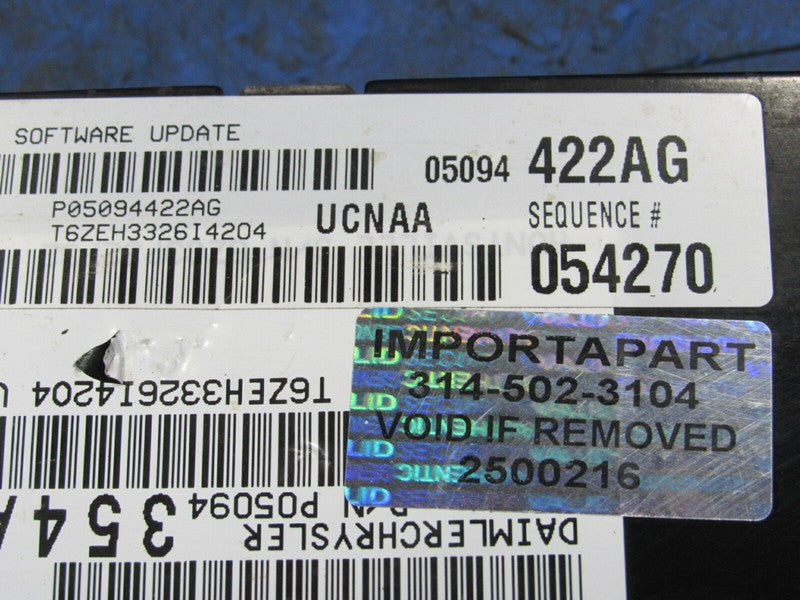 PROGRAMMED PLUG & PLAY 07 Ram 1500 4.7L AT FFV ECM 05094422AG 422 PROG