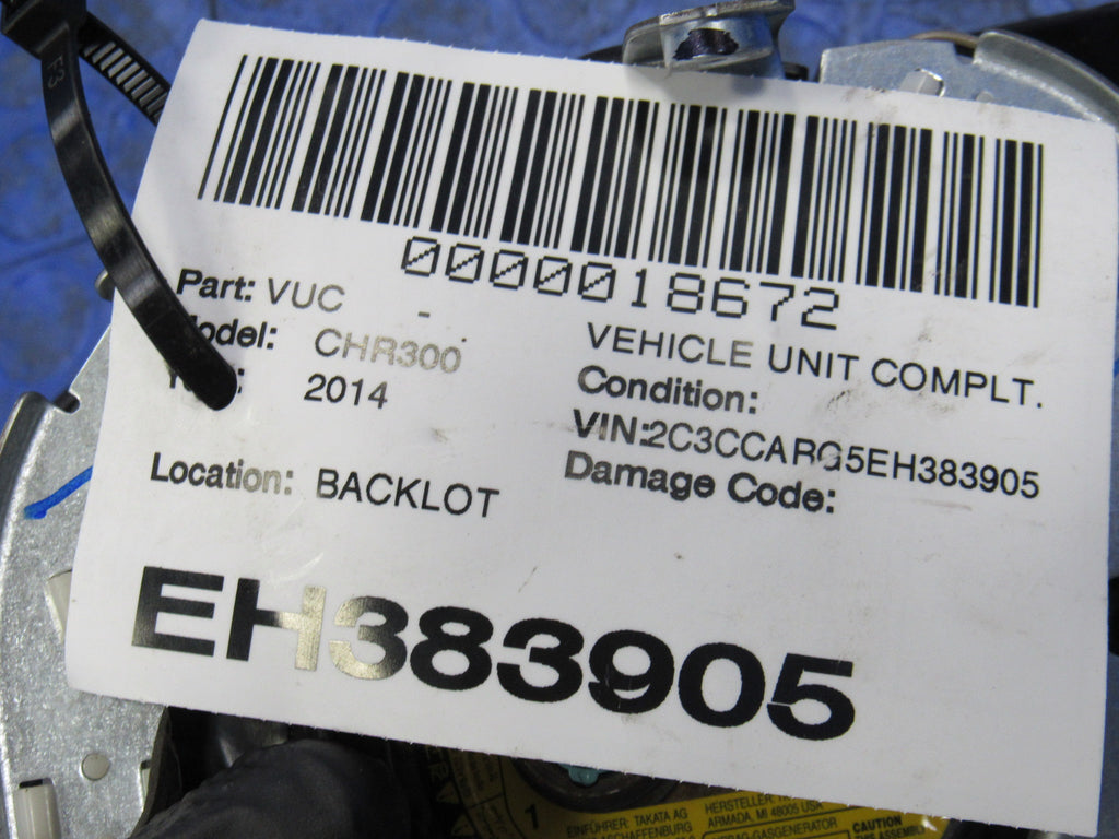 2011-2014 Chrysler 300 Driver Steering Wheel Mounted Airbag Air Bag Black w/Blue Emblem 1322