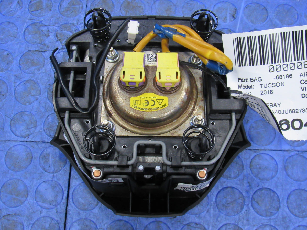 2016-2021 Hyundai Tucson Driver Steering Wheel Mounted Airbag Air Bag Black 6044