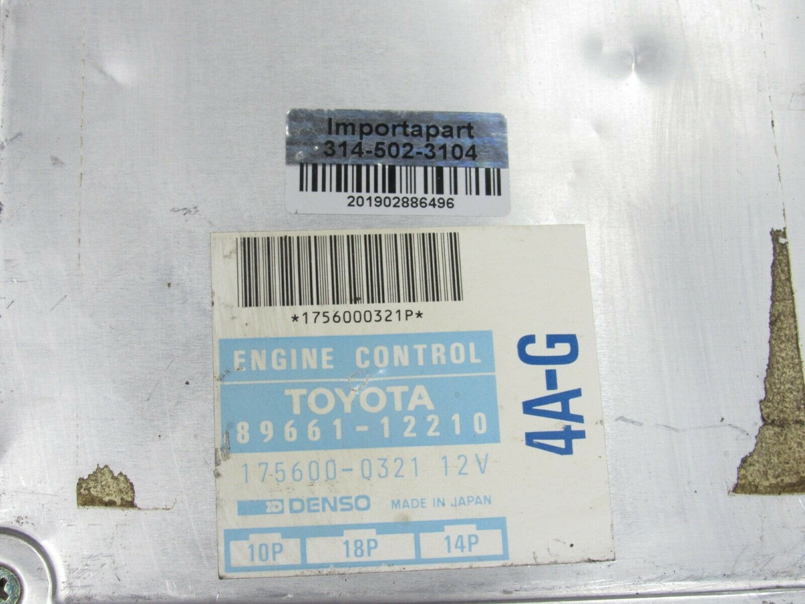 88 Toyota Corolla SR5 GT-S GTS 4A-G ECU ECM Engine Computer 89661-12210 6496